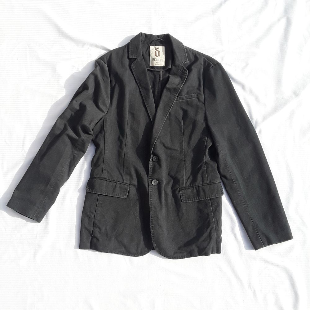 Decree black long line Jean jacket